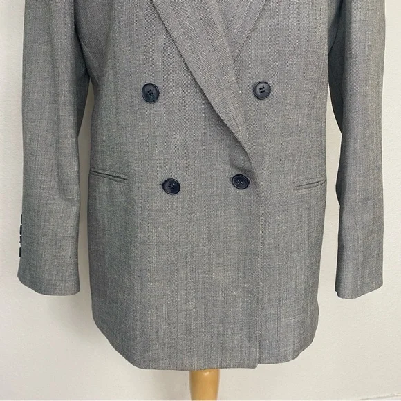 Vintage Men's Nino Cerruti Paris Gray Button Blazer Sport Coat Size 42R Preppy